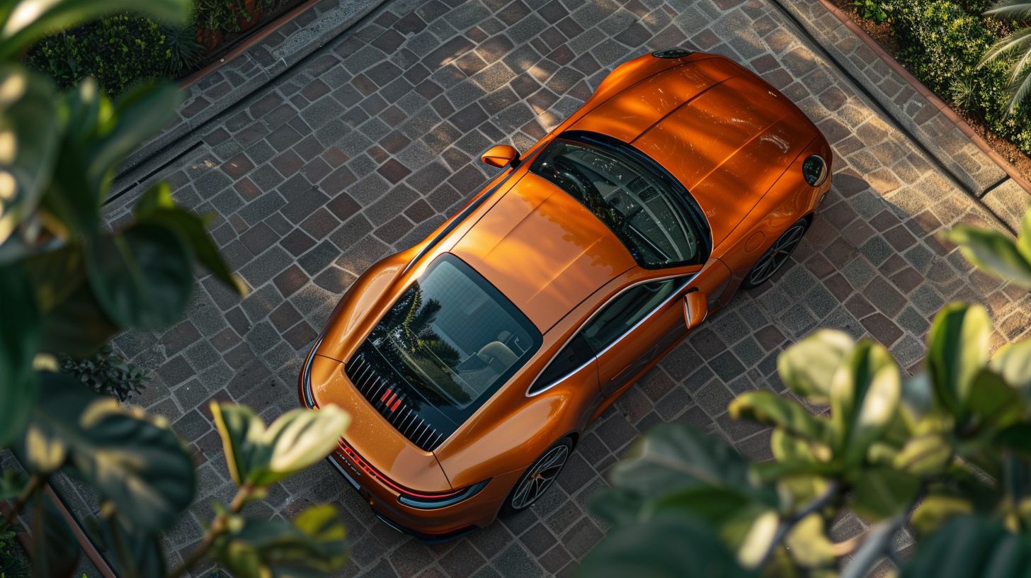 A luxury car with ceramic window tint parked in a sunny location. A luxury car with ceramic window tint parked in a sunny location.