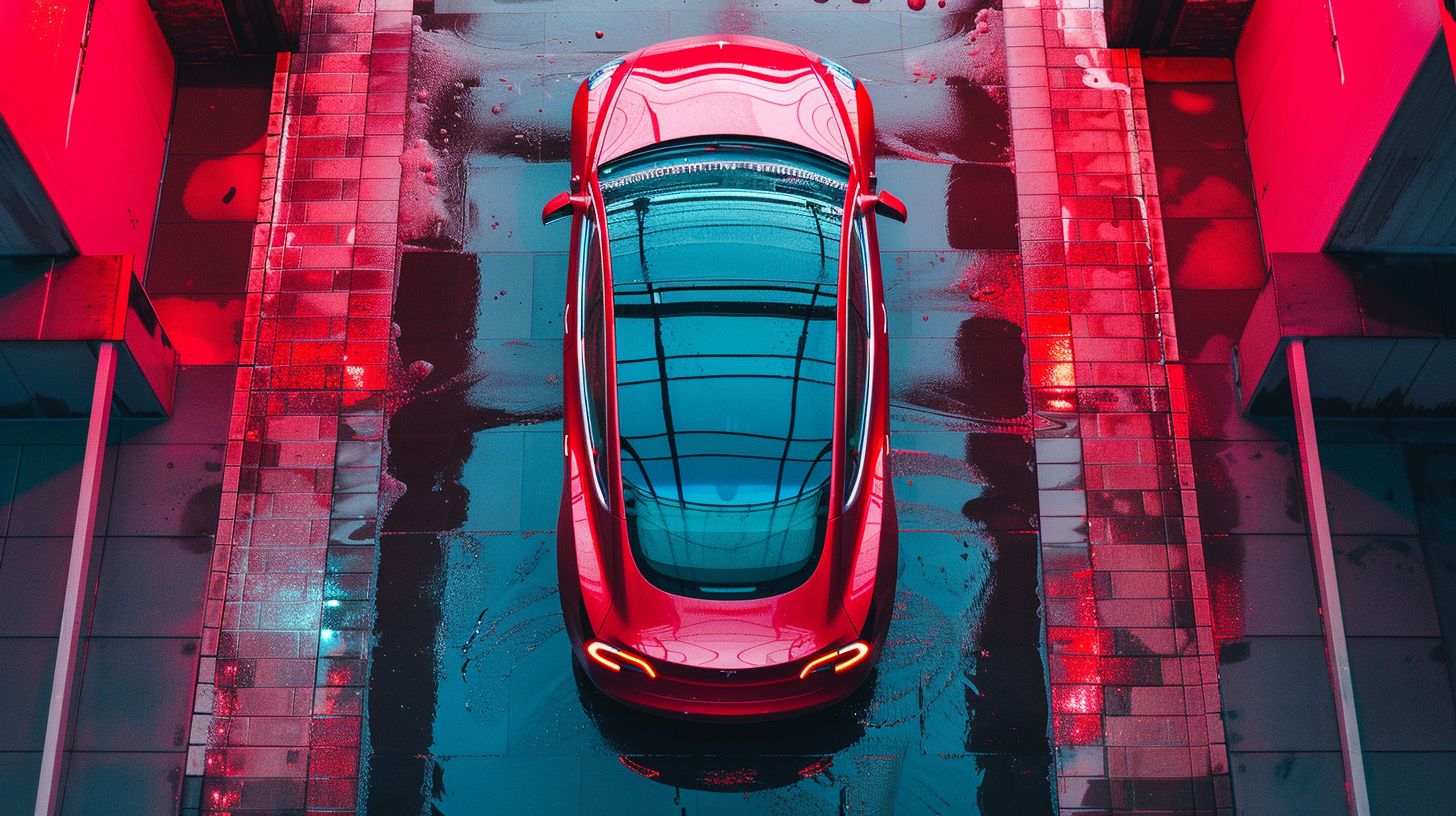 Tesla with Rooftop Window Tint