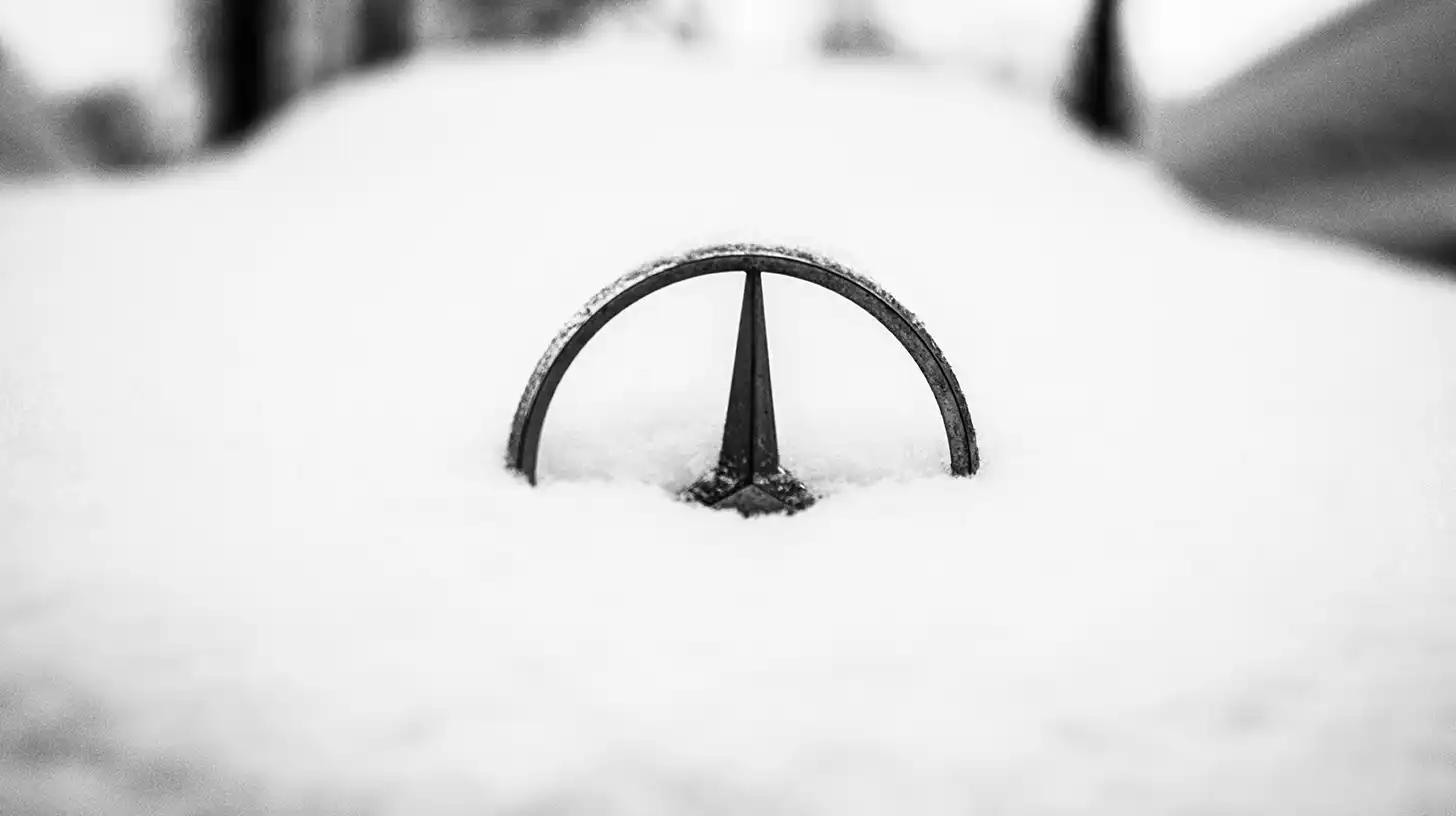 Ben symbol covered in snow