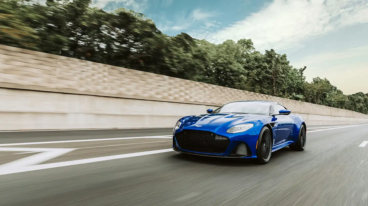 Blue Exotic Sports Car With Window Tint