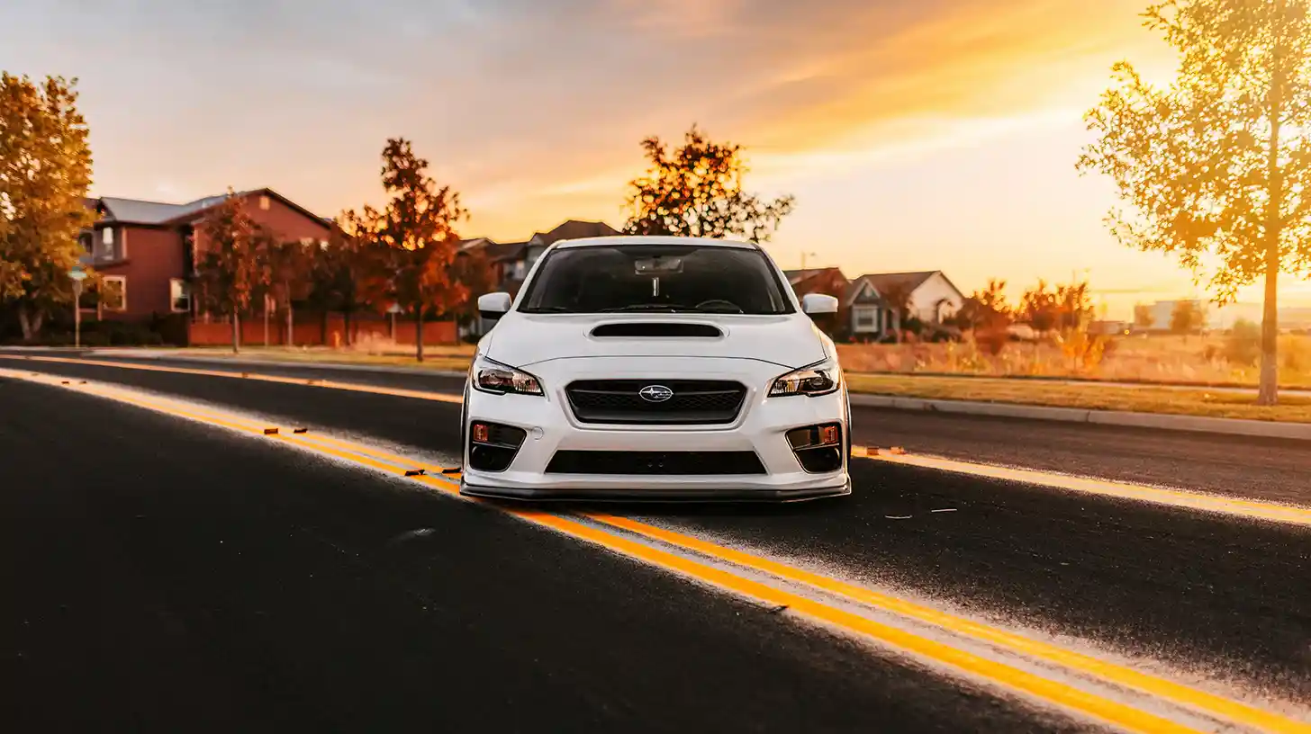 White Subaru on Colorado Springs Road